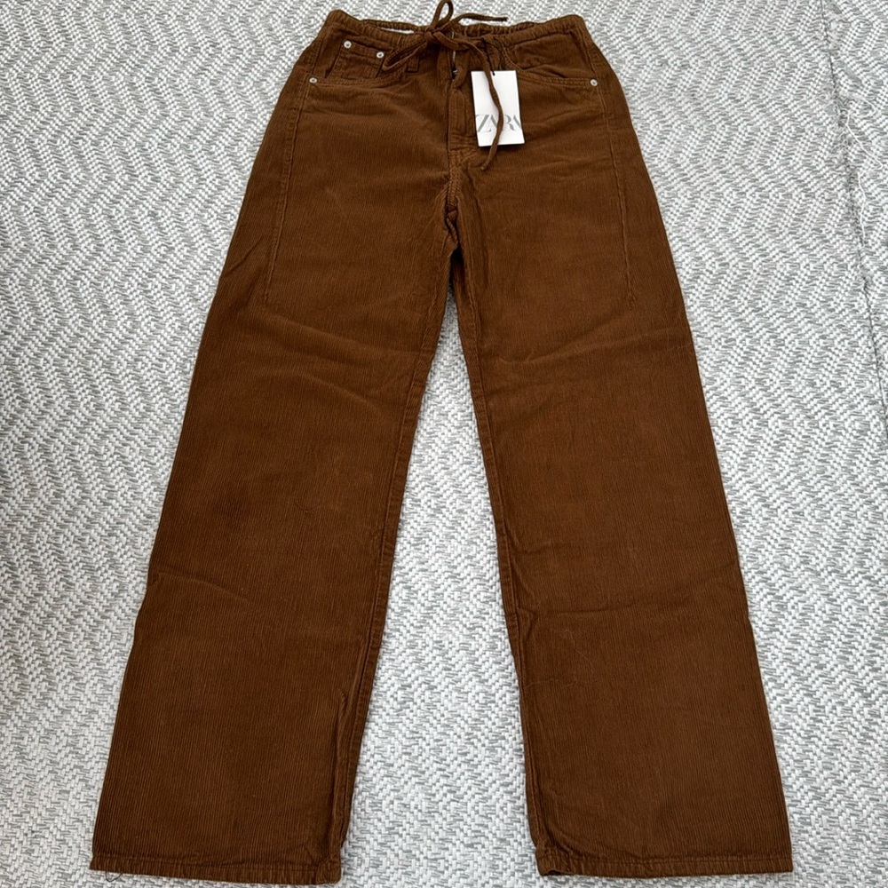 NWT Women’s Zara Drawstring Corduroy Pants